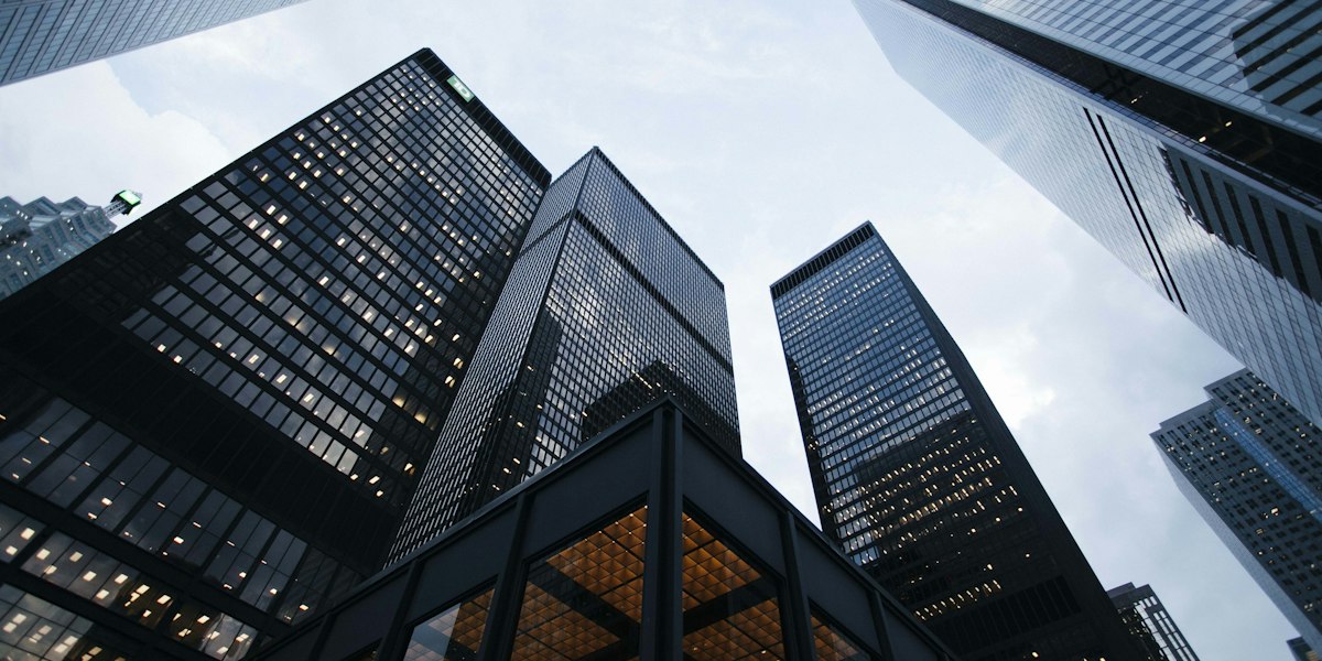 Office towers in a financial district