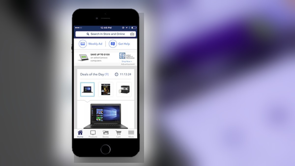 The Best Buy mobile app showing Deals of the Day