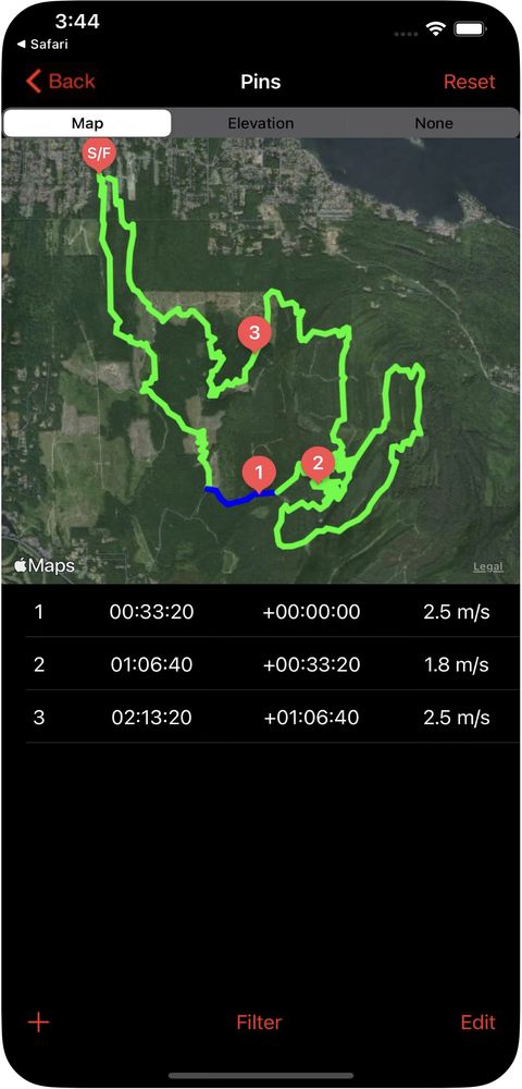 MotionIQ app showing a mapped ride